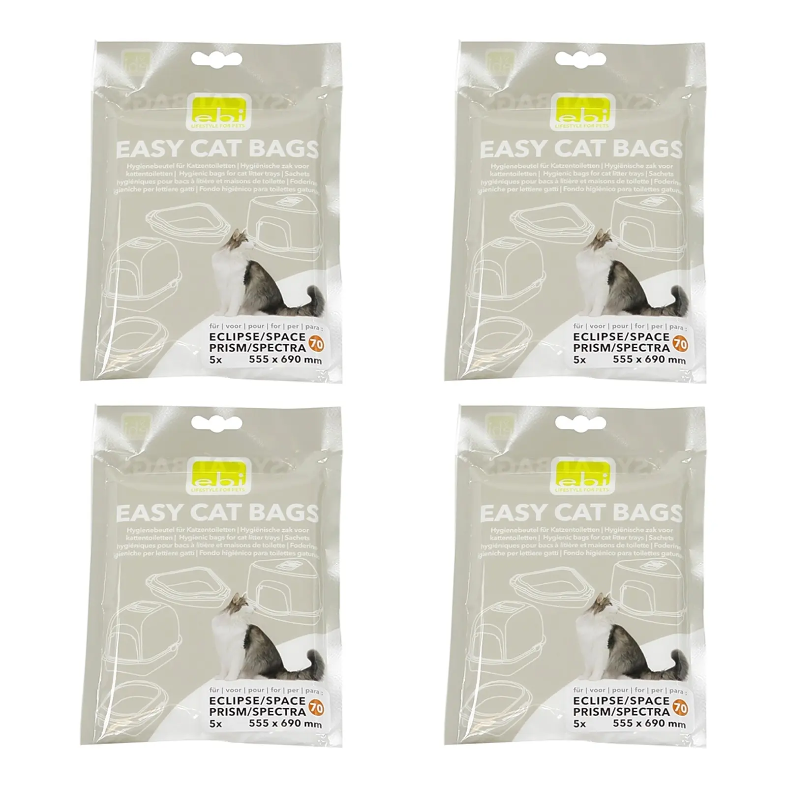 EBI kattenbakzakken Jumbo U-vorm 60 cm – multipack 4 x 5 stuks - Afbeelding 1
