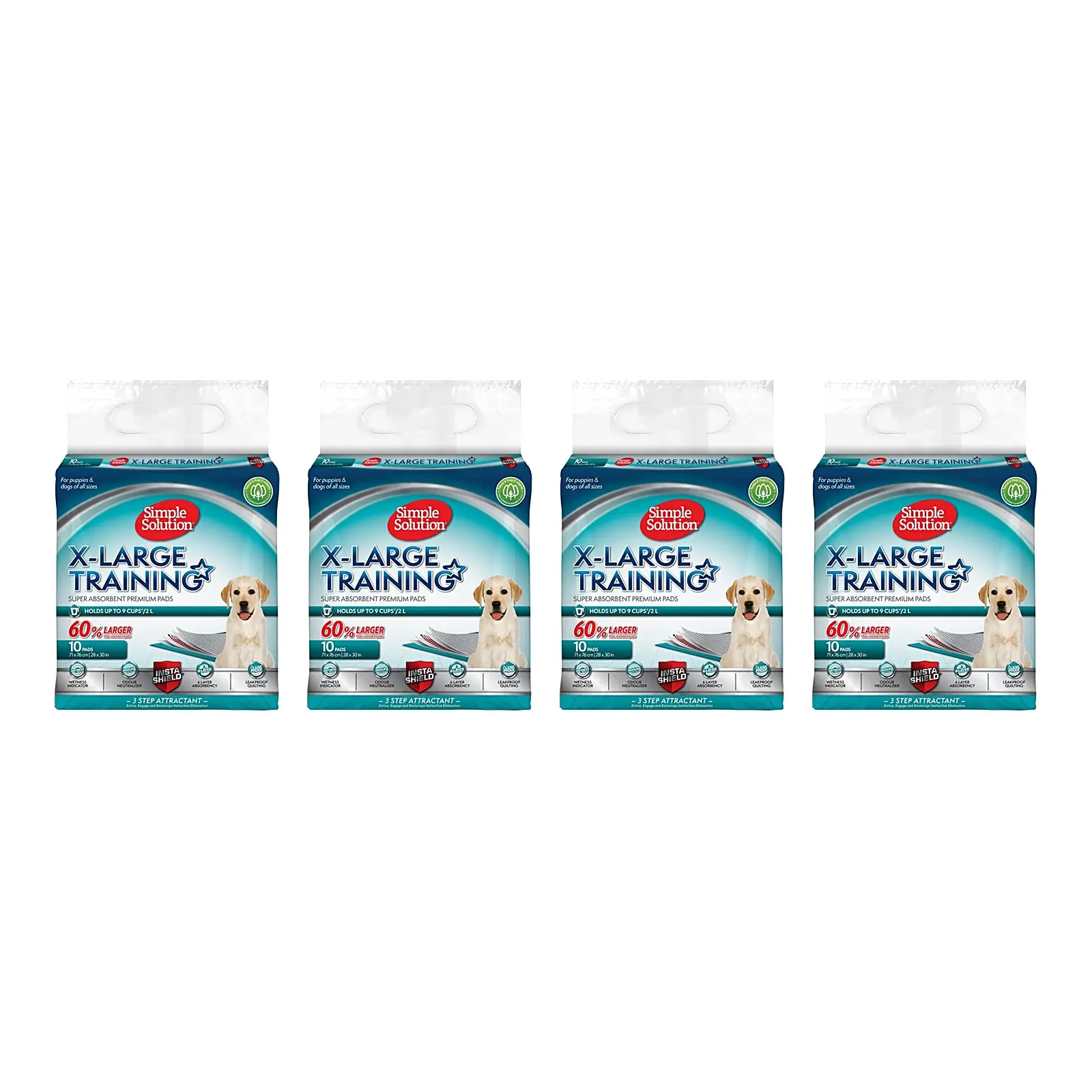 Simple Solution puppy training pads 71 x 76 cm – multipack 4 x 10 stuks - Afbeelding 1