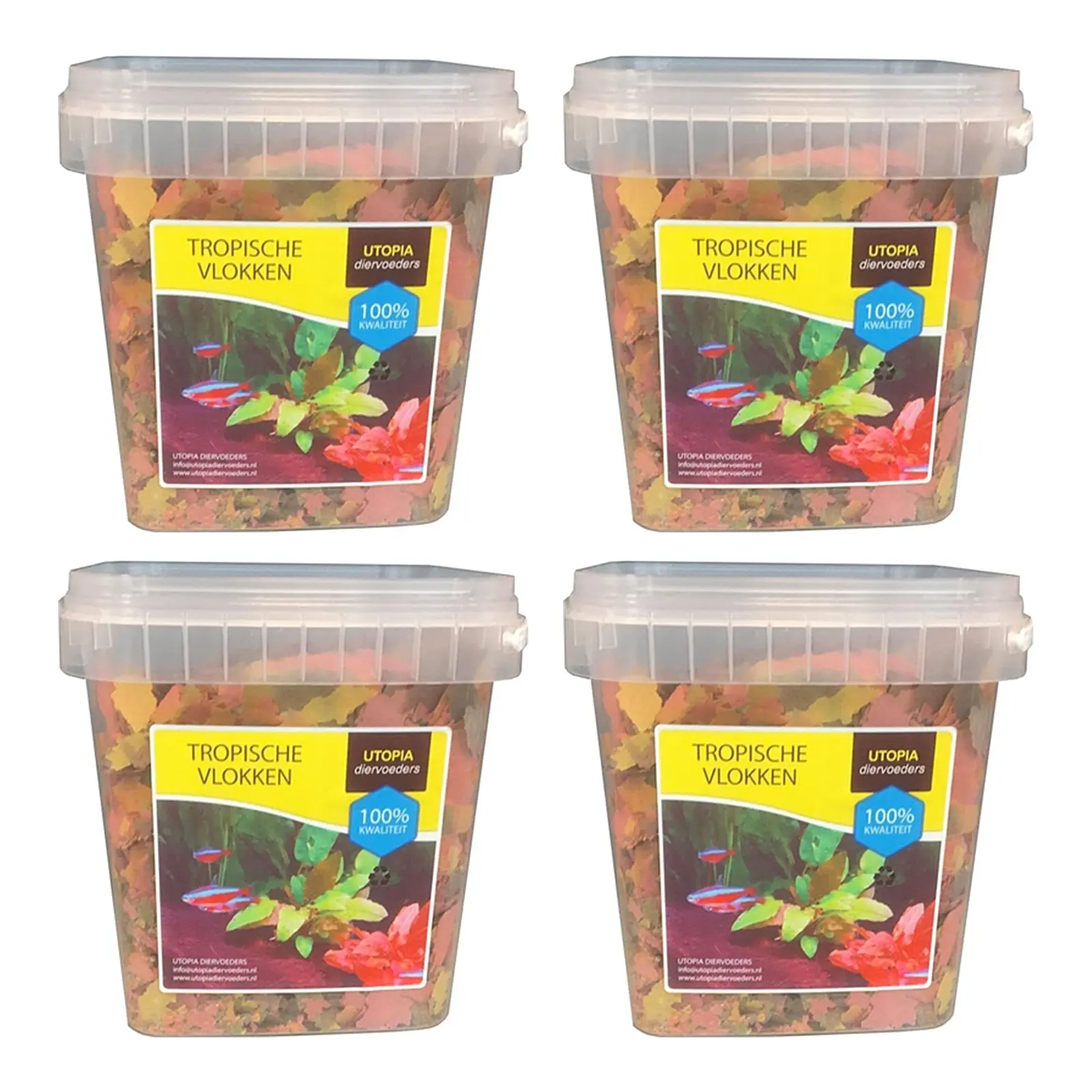 Utopia tropische vlokken visvoer 420 g – eiwitrijk, multipack 4 stuks - Afbeelding 1