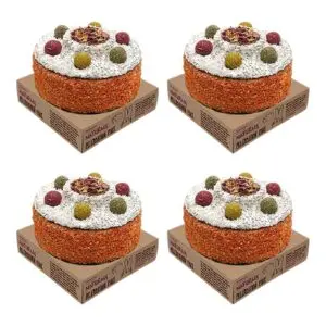 Rosewood Naturals verjaardagstaart konijn 13 x 13 cm – multipack 4 stuks - Afbeelding 1