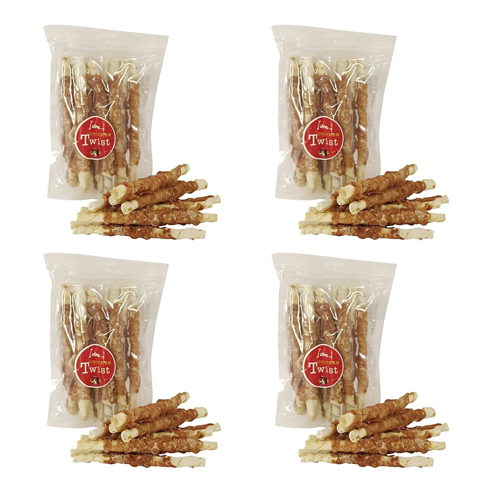 I Am Chicken Twist kauwsnack 20 cm 400 g – multipack 4 stuks - Afbeelding 1