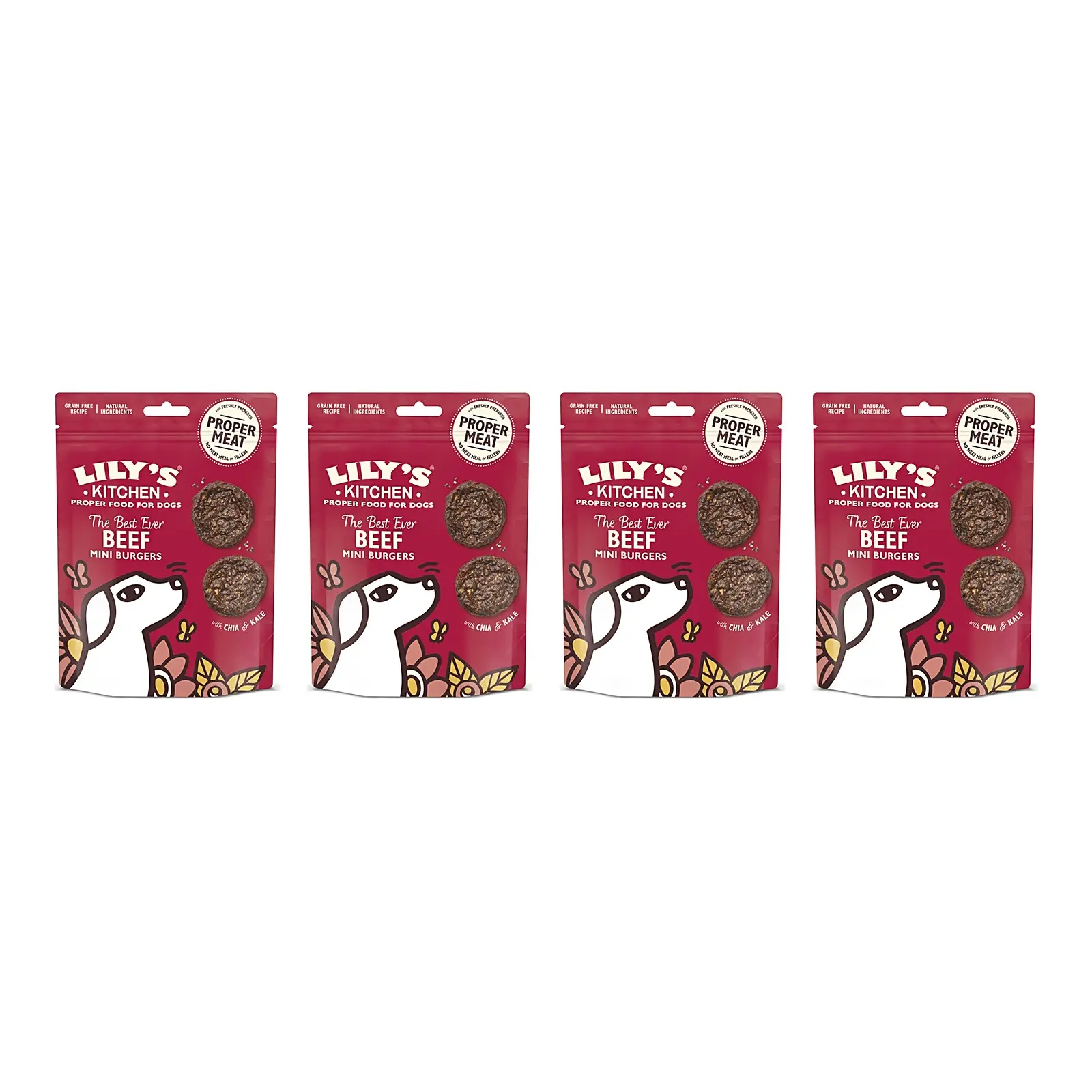 Lily's Kitchen Beef Mini Burgers hondensnack 70 g – multipack 4 stuks - Afbeelding 1