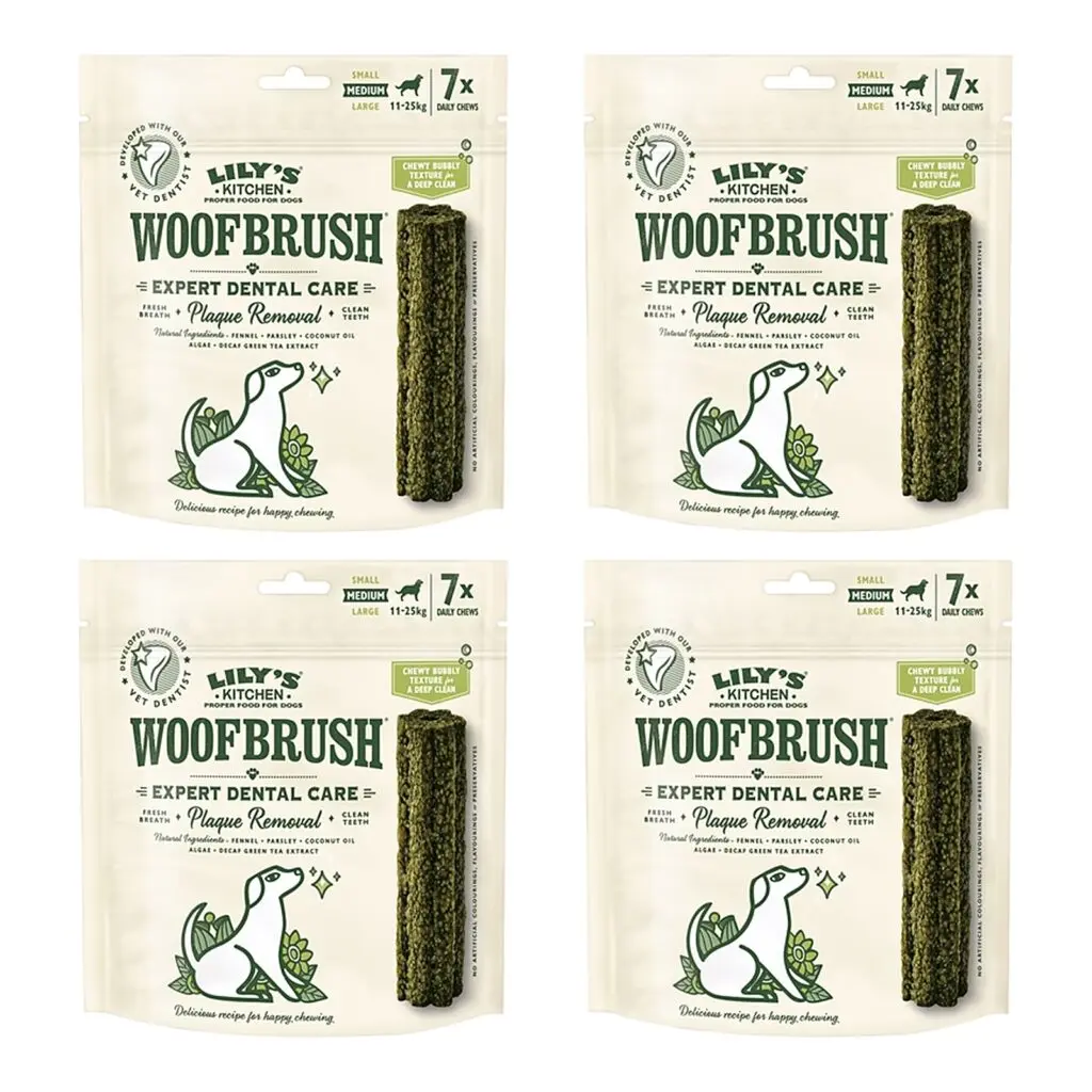 Lily's Kitchen Woofbrush Dental Care M kauwsnack hond – multipack 4 stuks