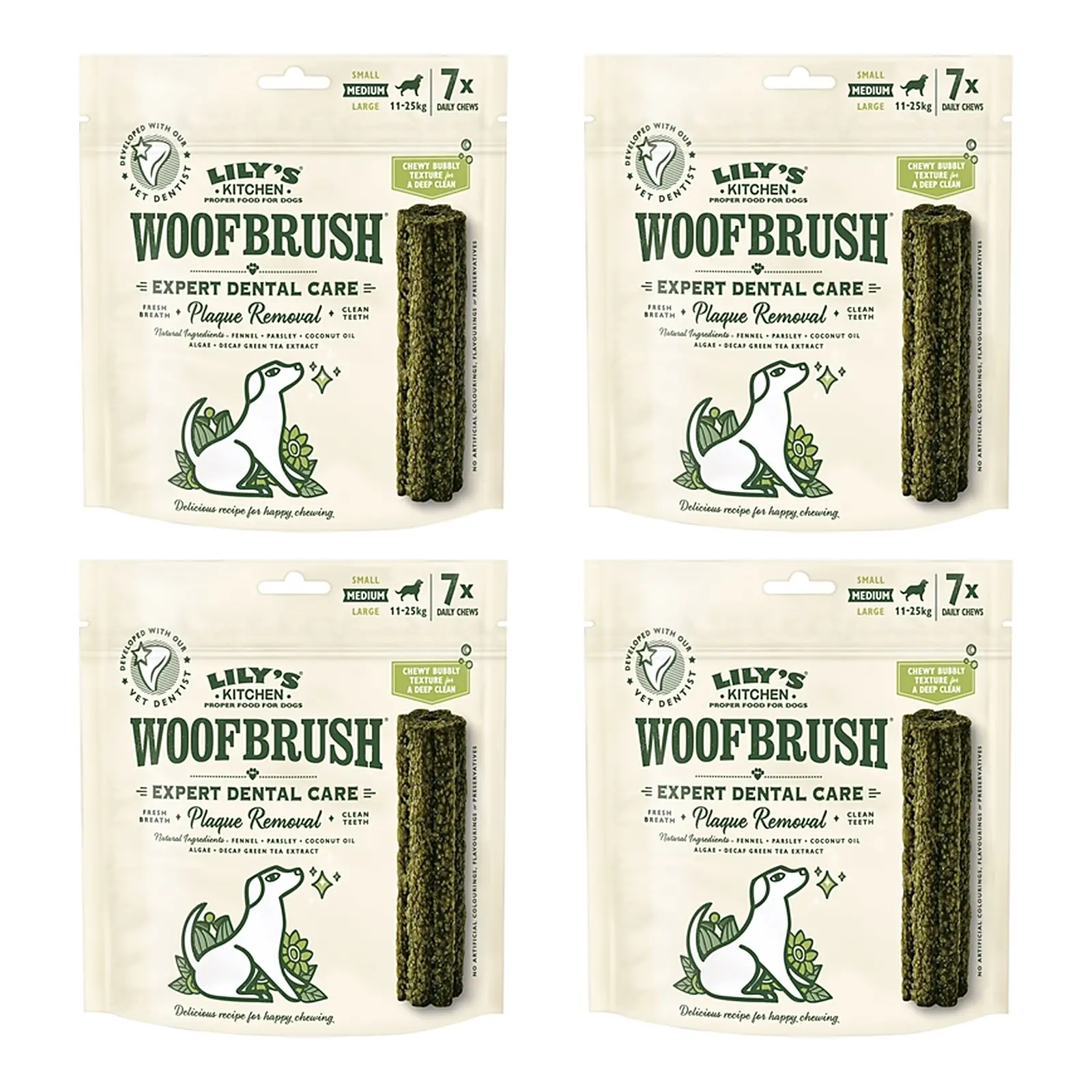 Lily's Kitchen Woofbrush Dental Care M kauwsnack hond – multipack 4 stuks - Afbeelding 1