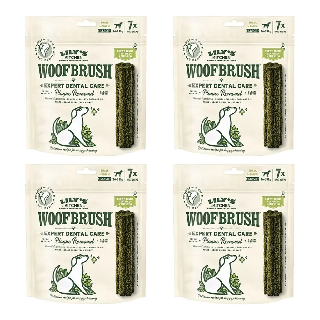 Lily's Kitchen Woofbrush kauwsnack L 47 g – multipack 4 x 7 stuks