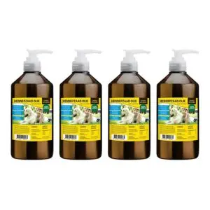 Utopia Diertotaal hennepzaadolie met pompje 1 l – multipack 4 stuks - Afbeelding 1