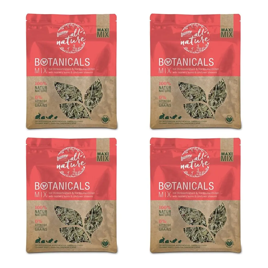 Bunny Nature Botanicals Maxi Mix frambozenblad 400 g – multipack 4 stuks