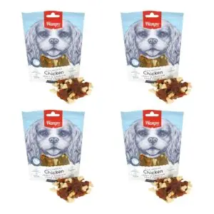 Wanpy hondensnack kip jerky calcium bone twists 100 g – multipack 4 stuks - Afbeelding 1