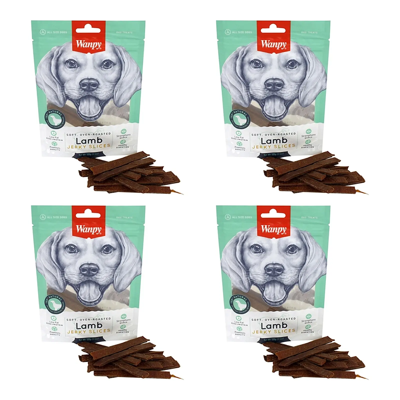 Wanpy Soft lamsvlees jerky slices hondensnack 100 g – multipack 4 stuks - Afbeelding 1