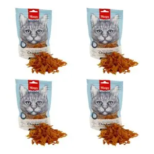 Wanpy Soft kip jerky strips kattensnack 80 g – multipack 4 stuks - Afbeelding 1