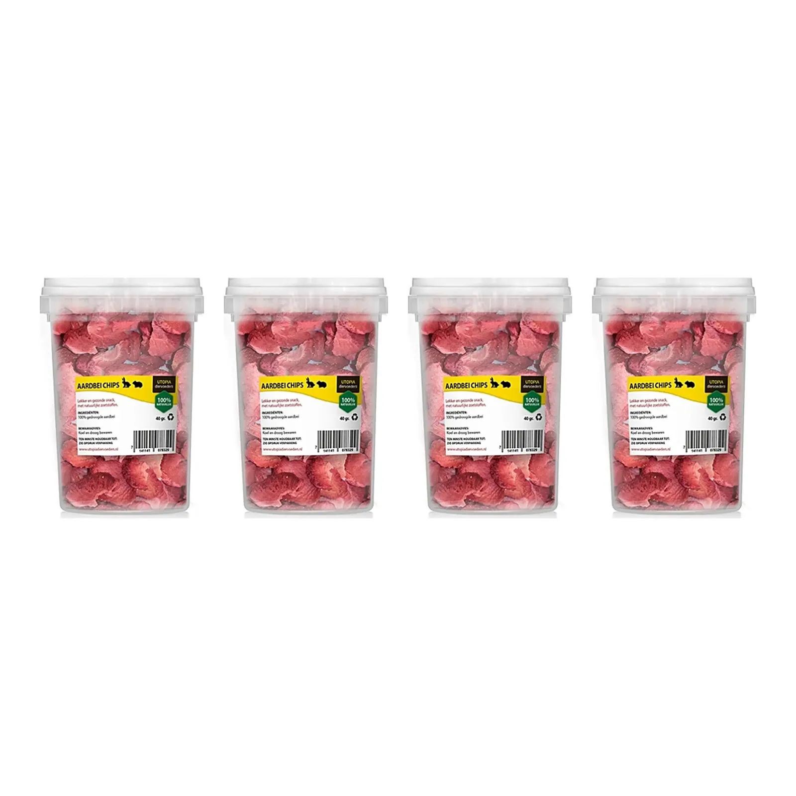 Utopia aardbeichips 50 g – gedroogde fruitsnack – multipack 4 stuks - Afbeelding 1