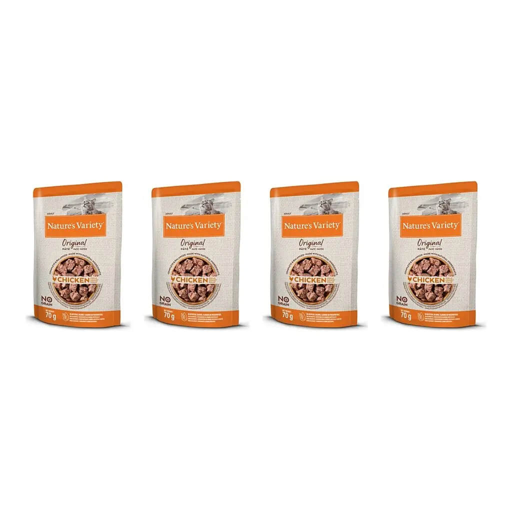 Nature's Variety kattenvoer pouch kip 70 g – multipack 4 x 12 stuks
