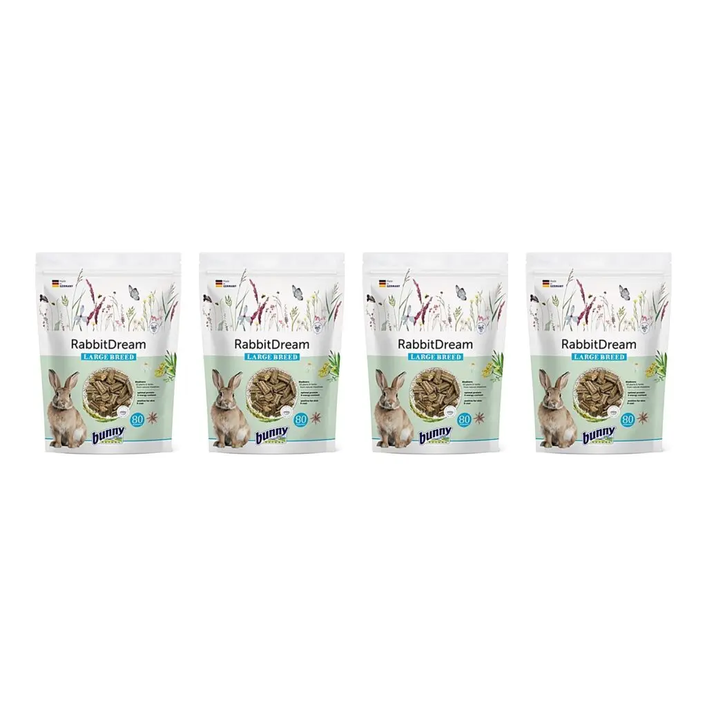 Bunny Nature Konijnendroom Large Breed konijnenvoer 1,5 kg – 4 stuks, groot ras (multipack)