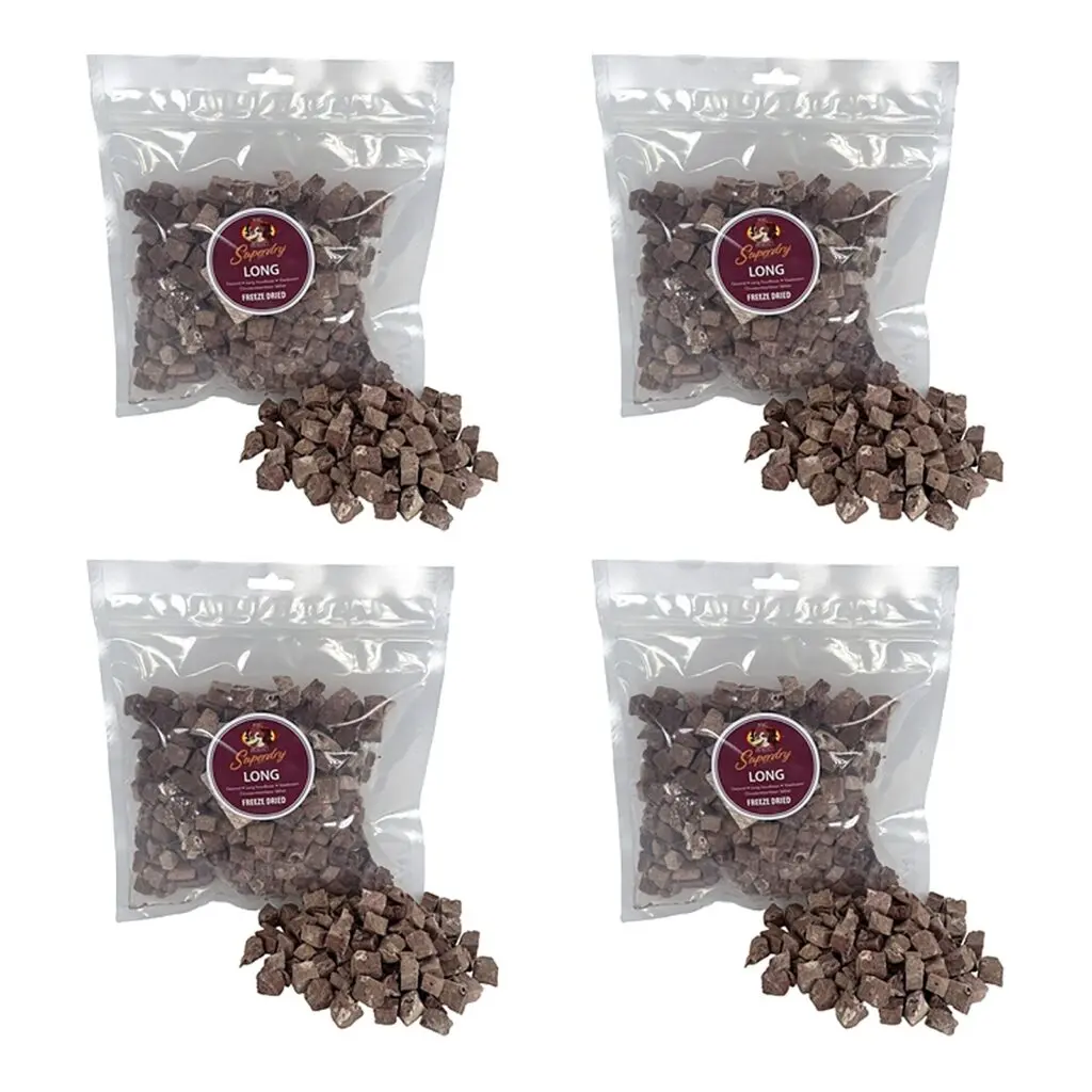 Petsnack Superdry long 100 g – 4 stuks, gevriesdroogde runderlong (multipack)