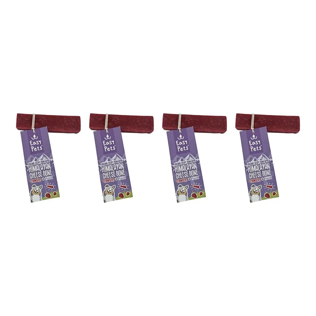 Easypets Himalayan Cheese Bone kauwsnack aardbei L 110 g – 4 stuks (multipack)