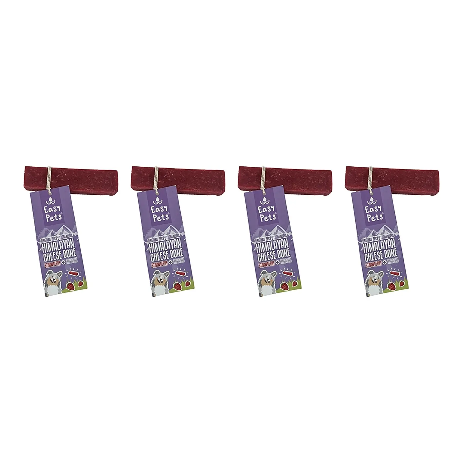 Easypets Himalayan Cheese Bone kauwsnack aardbei L 110 g – 4 stuks (multipack) - Afbeelding 1