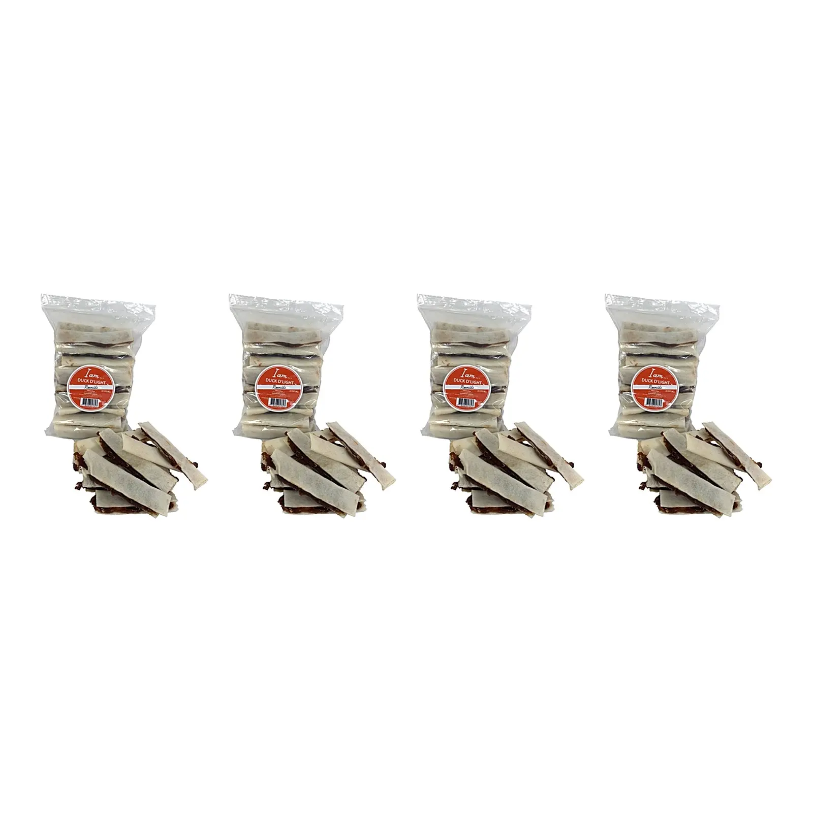 I Am Duck D'Light Rawhide hondensnack 30 stuks – 4 stuks, eend en runderhuid (multipack) - Afbeelding 1
