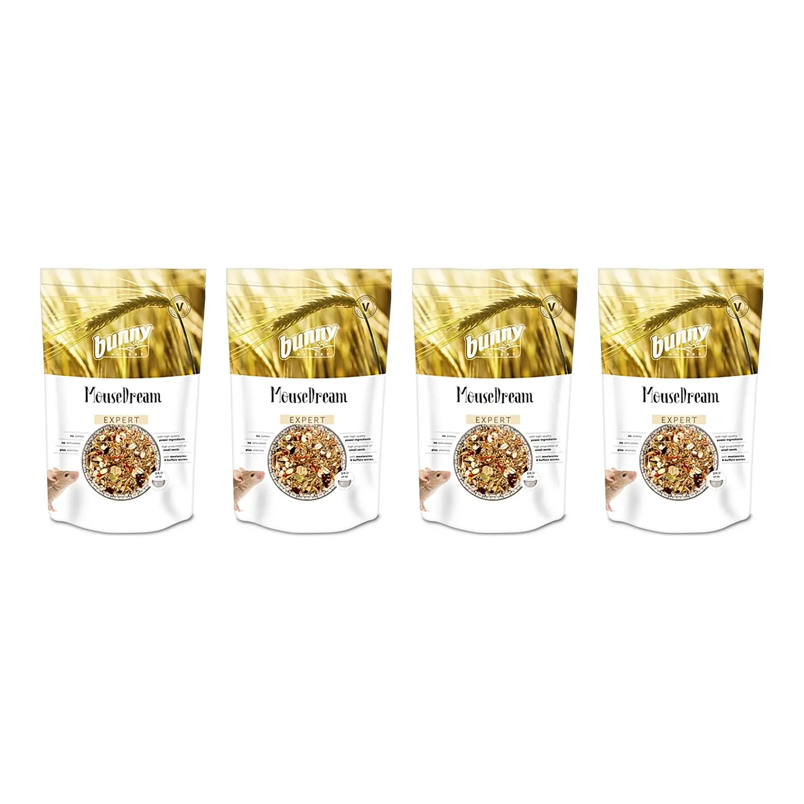 Bunny Nature Muizendroom Expert 500 g – 4 stuks, muizenvoer (multipack) - Afbeelding 1