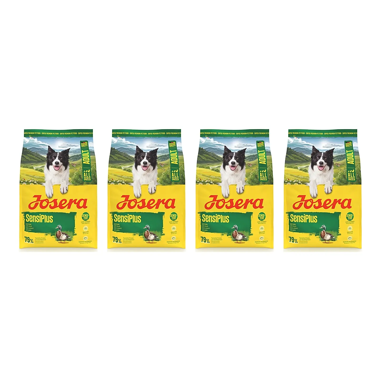 Josera hondenvoer Adult Sensiplus 3 kg – 4 stuks, eend en rijst, glutenvrij (multipack) - Afbeelding 1