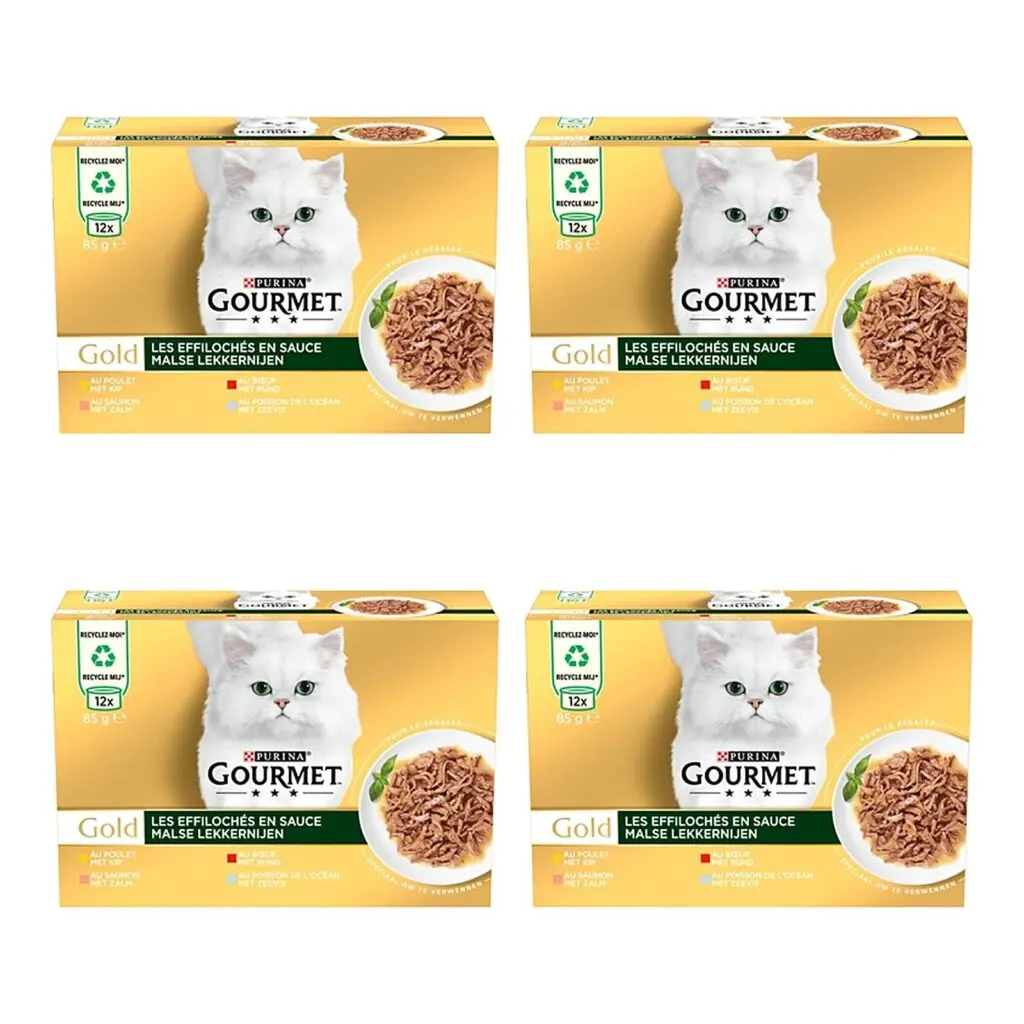 Gourmet Gold kattenvoer Malse Lekkernijen multipack 12 x 85 g – 4 stuks, in saus (multipack)