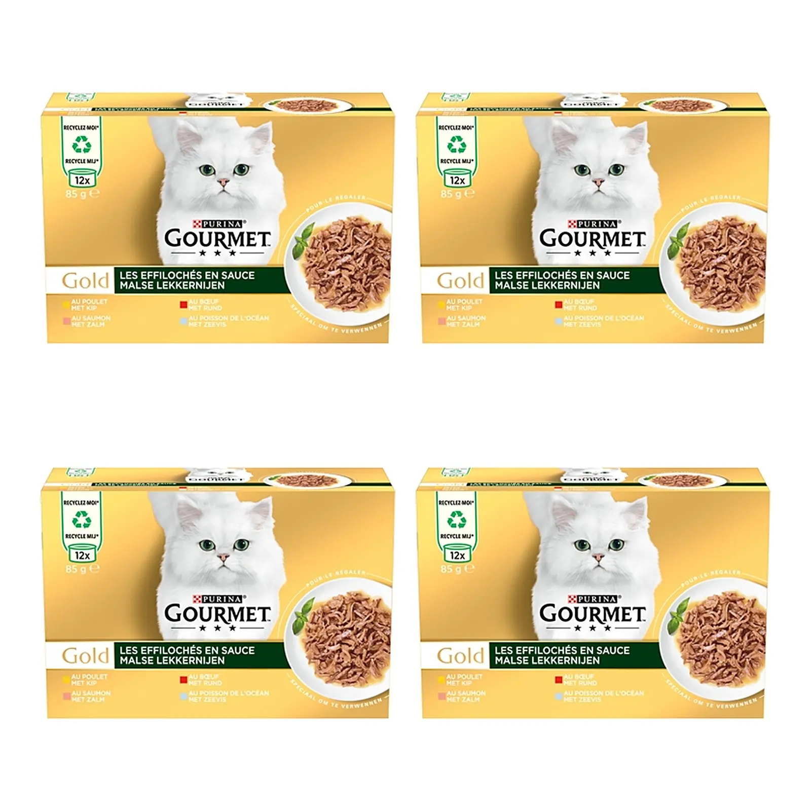 Gourmet Gold kattenvoer Malse Lekkernijen multipack 12 x 85 g – 4 stuks, in saus (multipack) - Afbeelding 1