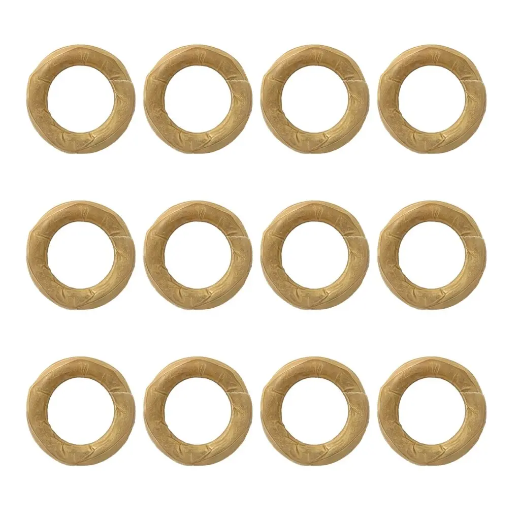 Kauwring Hond Buffelhuid - Petsnack Geperste Ring 15 cm - 4 x 3 stuks - Voordeelverpakking