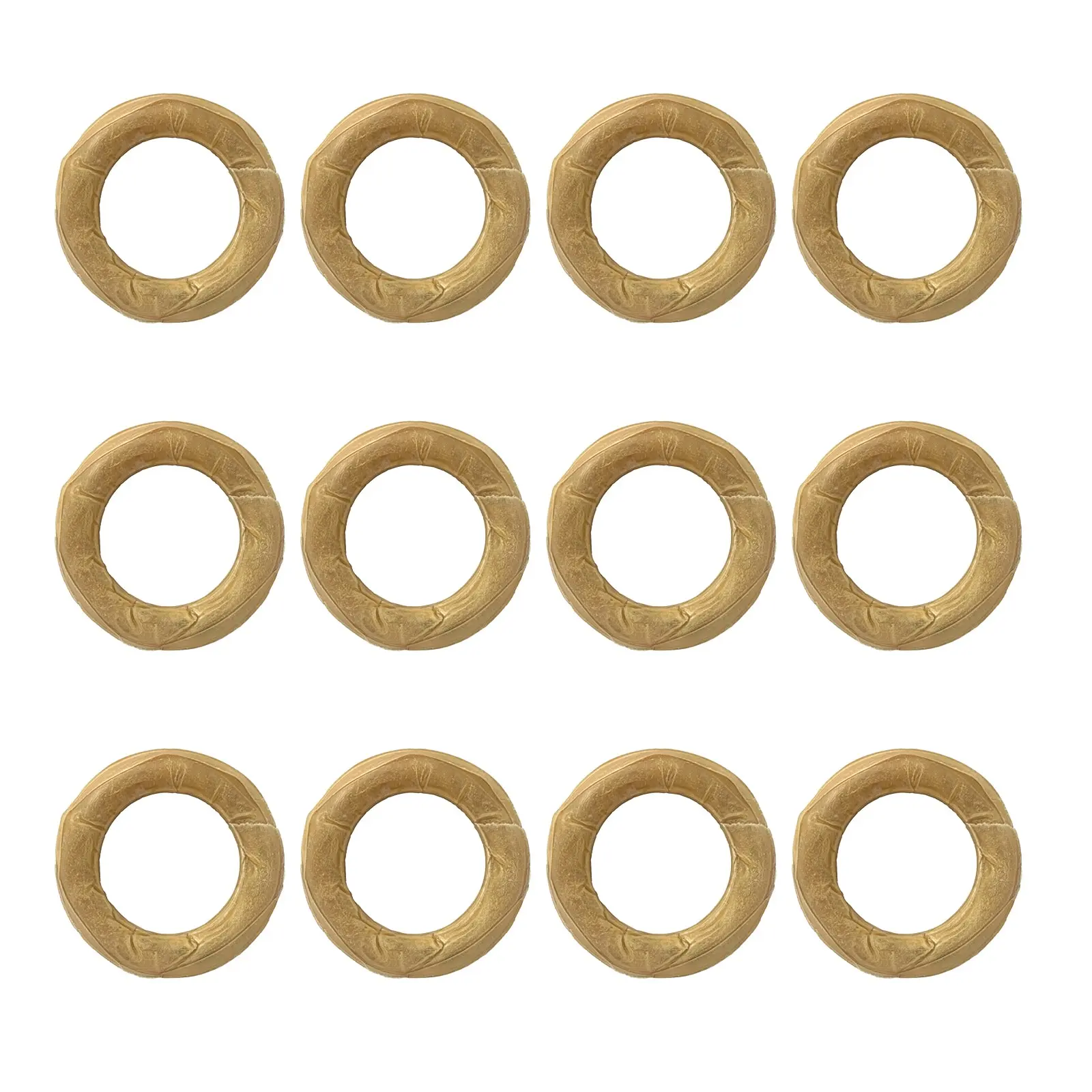 Kauwring Hond Buffelhuid - Petsnack Geperste Ring 15 cm - 4 x 3 stuks - Voordeelverpakking - Afbeelding 1