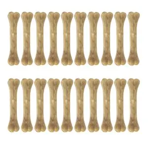 Kauwbotten Hond Buffelhuid - Petsnack Geperst Bot 15-16 cm - 4 x 10 stuks - Voordeelverpakking - Afbeelding 1
