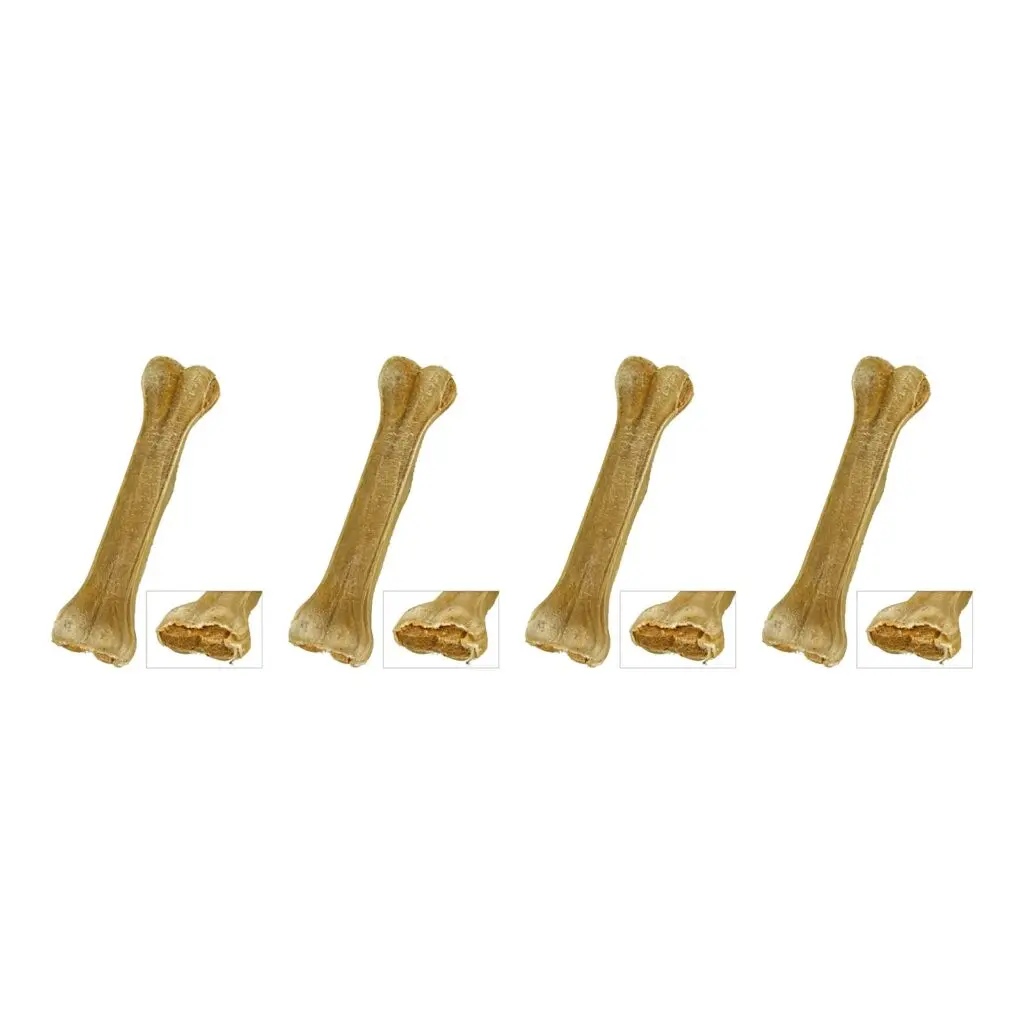 Petsnack geperst bot gevuld met zalm 8 inch (20 cm) – 4 stuks, buffelhuid, 5 stuks (multipack)