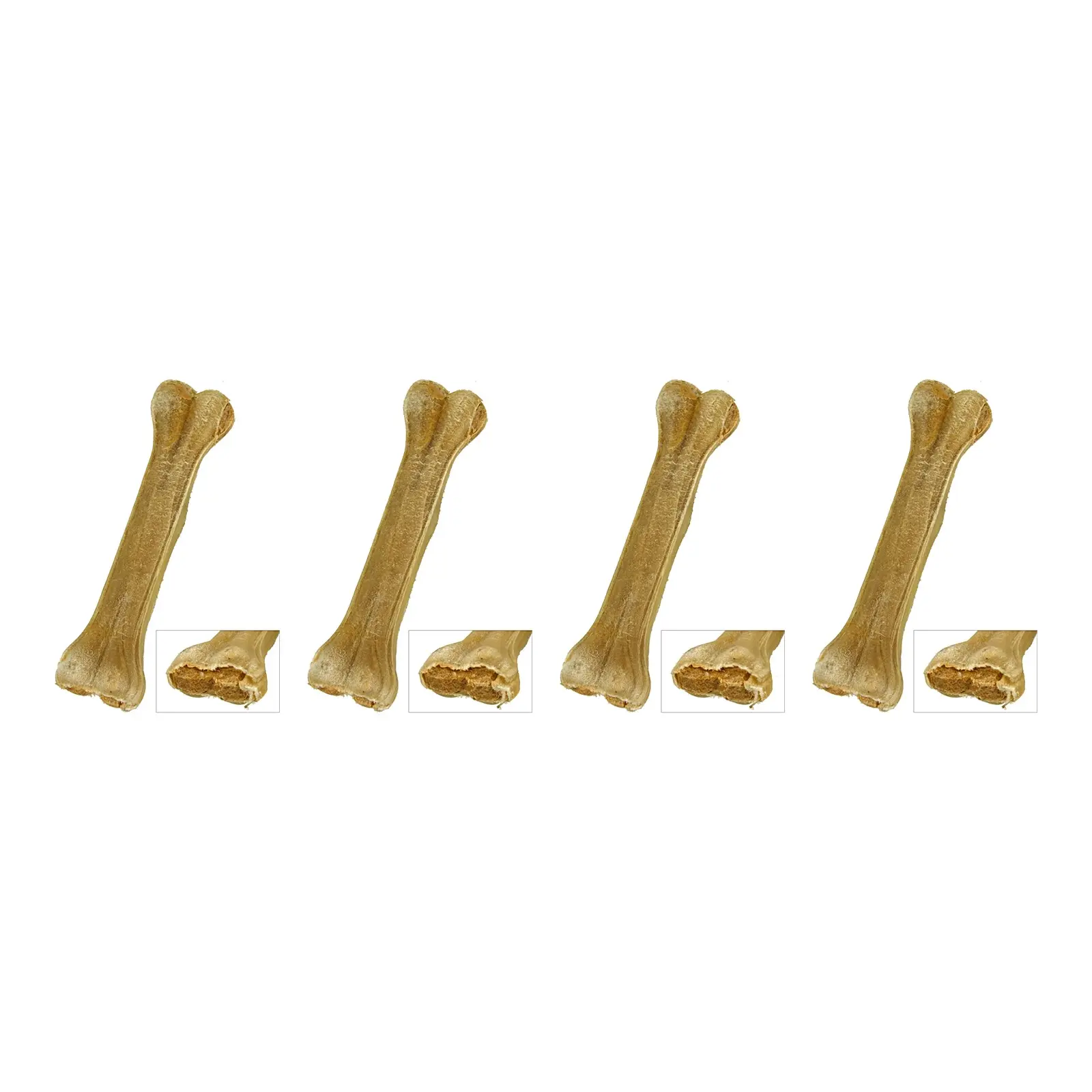 Petsnack geperst bot gevuld met zalm 8 inch (20 cm) – 4 stuks, buffelhuid, 5 stuks (multipack) - Afbeelding 1