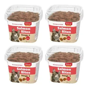 Sanal kattensnoepjes zalm met zalmvulling 75 g – multipack 4 stuks - Afbeelding 1