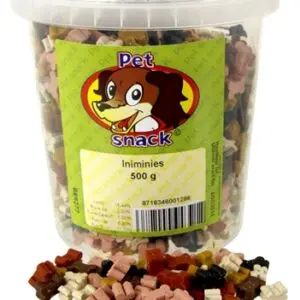 Petsnack Iniminies hondenkoekjes 500 g – kleine botjes in mix - Afbeelding 1