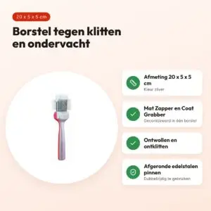 ActiVet borstel Undercoater Mat Zapper & Grabber zilver 20 x 5 x 5 cm – voordelen