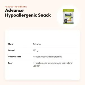 Advance Hypoallergenic Snack 150 g – hypoallergene hondensnack – productinformatie
