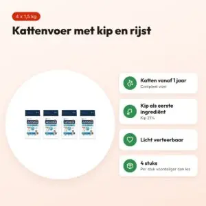 Advance kattenvoer Adult kip en rijst 1,5 kg – multipack 4 stuks – voordelen
