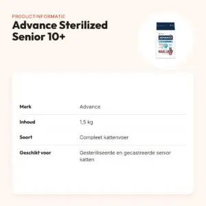 Advance kattenvoer Sterilized Sensitive Senior 10+ 1,5 kg – productinformatie