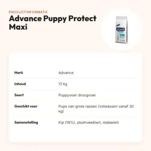 Advance Puppy Protect Maxi 12 kg – pupvoer voor grote rassen – productinformatie
