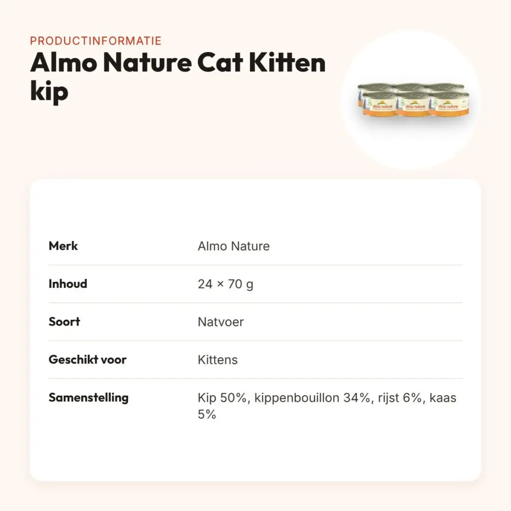 Almo Nature Cat Kitten natvoer kip 24 x 70 g – productinformatie