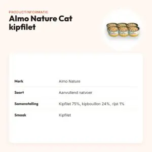 Almo Nature Cat natvoer kipfilet 24 x 70 g – rauw verpakt – productinformatie