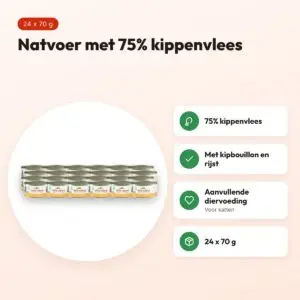 Almo Nature Cat natvoer kippenborst 24 x 70 g – voordelen