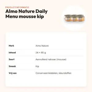 Almo Nature Daily Menu mousse kip 24 x 85 g – kattenvoer – productinformatie