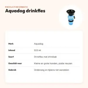 Aquadog drinkfles 533 ml – fles en drinkbak in één voor honden – productinformatie