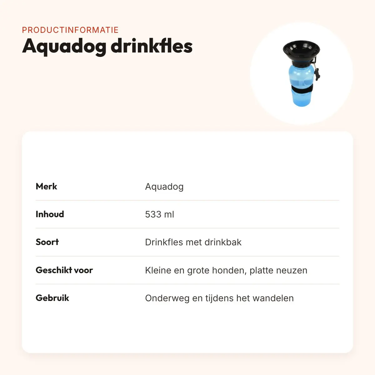Aquadog drinkfles 533 ml – fles en drinkbak in één voor honden – productinformatie