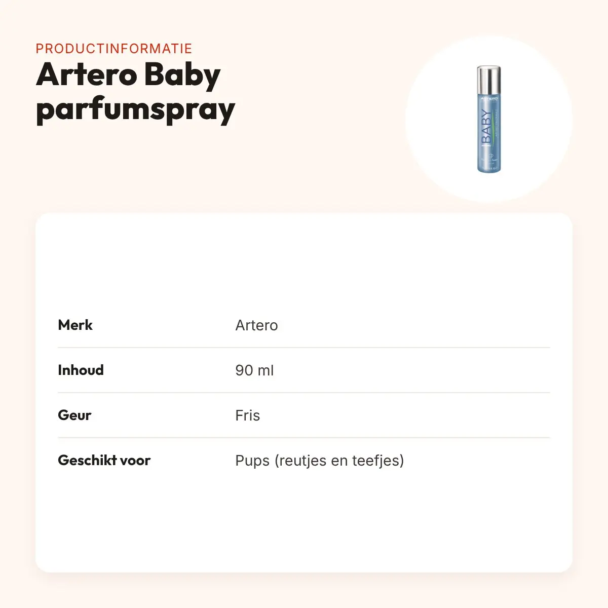 Artero Baby parfumspray 90 ml – frisse geur voor pups – productinformatie