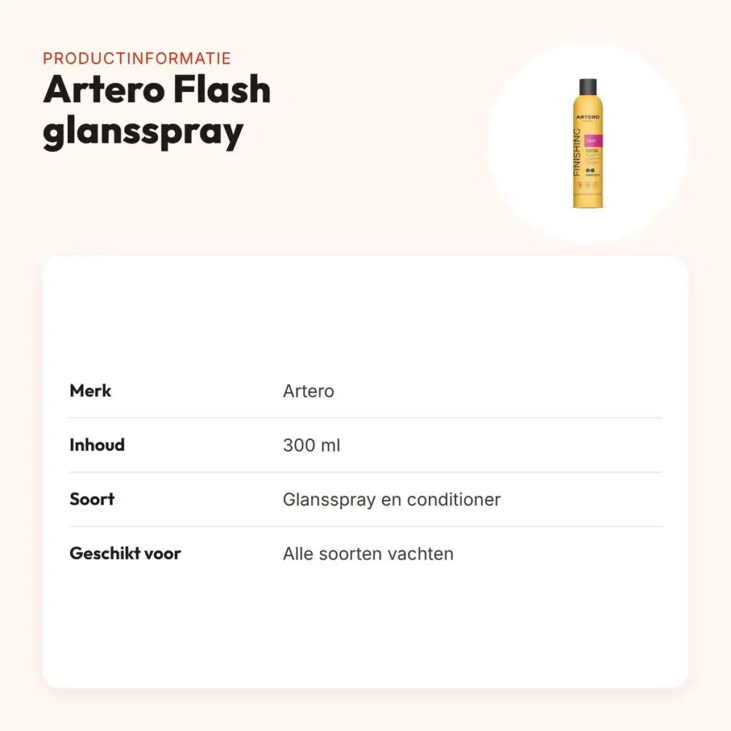 Artero Flash glansspray en conditioner 300 ml – niet-vettig – productinformatie