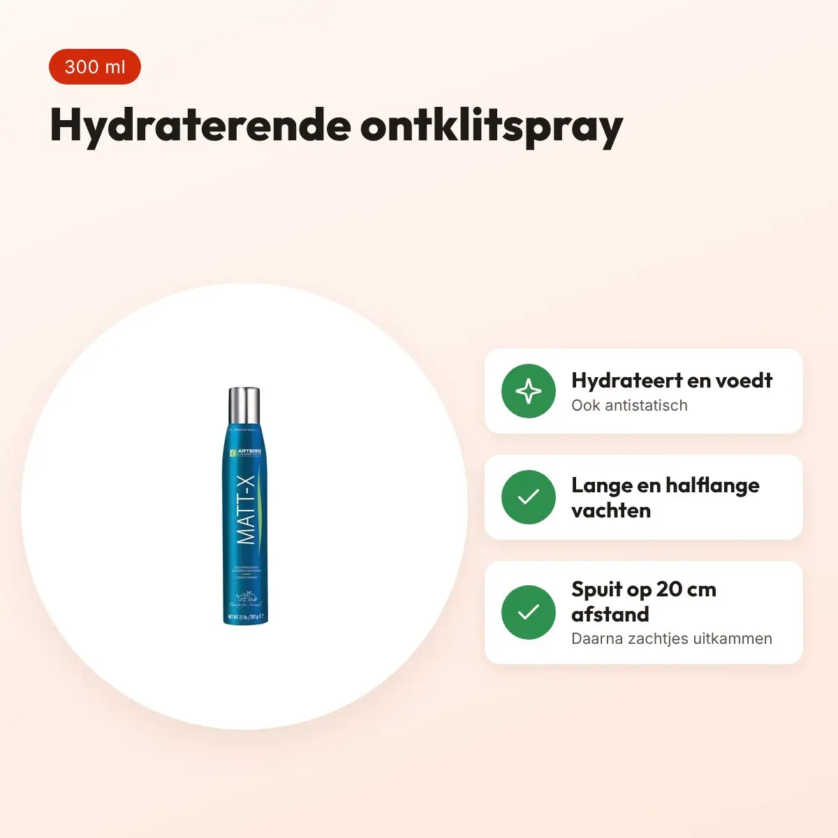 Artero Matt-X ontklitspray 300 ml – hydraterend, voor hondenvacht – voordelen