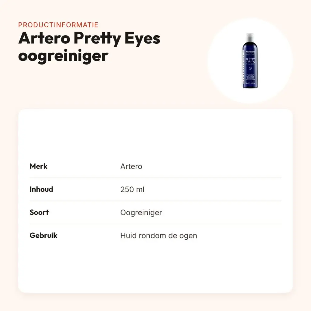 Artero Pretty Eyes oogreiniger 250 ml – tranenvrij – productinformatie