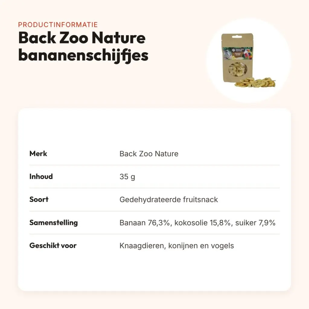 Back Zoo Nature bananenschijfjes 35 g – gedehydrateerde fruitsnack – productinformatie