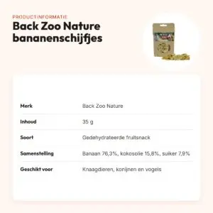 Back Zoo Nature bananenschijfjes 35 g – gedehydrateerde fruitsnack – productinformatie