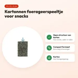 Back Zoo Nature Cardboard Treat Block 14 x 8 x 4 cm – foerageerspeeltje – voordelen